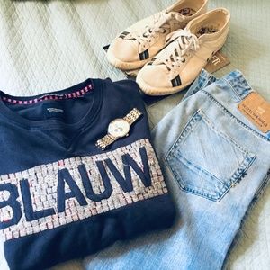 Scotch & Soda Blauw Crewneck Sweater